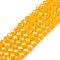 Electroplate Glass Beads Strands, Pearl Luster Plated, Faceted, Rondelle, Gold, 4x3mm, Hole: 0.8~1mm, about 105~110pcs/strand, 38~39cm