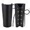 Adjustable PU Leather Cord Bracelets with Alloy Buckles, Gauntlet Wristband, Cuff Wrist Guard, Black, 6-1/8 inch(15.6cm)