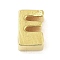 304 Stainless Steel Pendants, Real 24K Gold Plated, Letter E, 8x5.5x4mm, Hole: 1.6mm