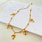 Bohemia Style Ocean Theme 304 Stainless Steel Anklets, Golden, Dolphin, 7-7/8 inch(200mm)