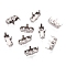 Brass Sew on Prong Settings, Claw Settings, Baguette Rectangle Sew On Setting Fancy Stone, Platinum, Tray: 8x4mm, 8x3.5x4mm, Hole: 0.9mm, about 1000pcs/set