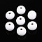 Spray Painted Round Natural Schima Wood Beads, White, 11.8~12.5x11mm, Hole: 2.5~3mm