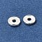 Brass Beads, Disc, Rack Plating, Long-Lasting Plated, Silver, 5x1mm, Hole: 1.5mm
