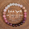 Natural Agate & Quartz Crystal & Amethyst & Rose Quartz & Glass Round Bead Stretch Bracelets, Bleesing Feng Shui Bracelets for Men Women, with Glass, Indian Red, Inner Diameter: 2-1/4 inch(5.7cm)