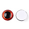 Glass Cabochons, Half Round with Eye, Orange Red, 20x6.5mm