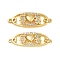 Rack Plating Brass Micro Pave Clear Cubic Zirconia Connector Charms, Cadmium Free & Lead Free, Oval Links with Girl & Boy, Real 18K Gold Plated, 10.5x27.5x4mm, Hole: 1.2mm
