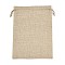 Burlap Packing Pouches Drawstring Bags, Dark Khaki, 23x17cm