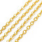 Brass Cable Chains, Soldered, Flat Oval, Golden, 2.6x2x0.3mm