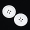 Resin Buttons, Dyed, Flat Round, White, 11x2mm, Hole: 1mm, 980pcs/bag