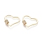 Brass Micro Pave Cubic Zirconia Screw Carabiner Lock Charms, for Necklaces Making, Heart, Golden, 23x26x2mm