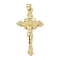 Brass Pendants, Cross with Jesus Charms, Real 18K Gold Plated, 42.5x22.5x4mm, Hole: 5x3.5mm