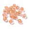 Handmade Gold Foil Lampwork Glass Beads, Tulip, Pink, 9x8.5mm, Hole: 1.6mm
