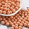 Baking Paint 3/0 Glass Seed Beads, Round, Saddle Brown, 6mm, Hole: 0.9mm, about 1500pcs/pound