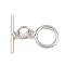 Ring Brass Toggle Clasps, Cadmium Free & Lead Free, Long-Lasting Plated, Platinum, 4.5~12.5x9~14.5x1.5mm, Hole: 1.8mm