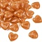 Opaque Acrylic Beads, Heart, T-Drilled, Two Tone, Gold, 22x22~22.5x10mm, Hole: 2~2.4mm, 166pcs/500g.