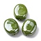 Handmade Polymer Clay Beads, Oval, Green, 28.5x23.5x14mm, Hole: 2.2mm