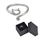 Anti-Tarnish 1Pc Rhodium Plated 925 Sterling Silver Open Cuff Ring Findings, Bezel Cup Ring Settings, Cat, with 1Pc Jewelry Gift Boxes, Platinum, US Size 6(16.5mm), Tray: 5x2.5mm