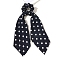 Cloth Hair Ties, Hair Accessories for Women Girls, Bowknot, Midnight Blue, 360mm