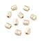 Brass Beads, Rectangle, Real 14K Gold Plated, 7x5x3mm, Hole: 1.6mm