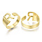 Alloy Cuff Finger Rings, Cadmium Free & Nickel Free & Lead Free, Alphabet, Golden, Letter.R, US Size 8(18.1mm)