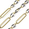 304 Stainless Steel Enamel Figaro Chains, Soldered, with Spool, Ion Plating(IP), Real 18K Gold Plated, Gray, 20x5x1mm