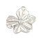 Non-Tarnish 304 Stainless Steel Pendants, Flower Charm, Stainless Steel Color, 26x26.5x3mm, Hole: 2mm