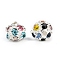 Brass Rhinestone Beads, Cadmium Free & Lead Free, Grade A, Round, Silver Color Plated, Colorful, Size: about 6mm in diameter, hole: 1mm