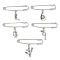 Iron Brooches, Alloy Pendant Kilt Pins, Boot/Cowboy Hat/Cactus, Antique Silver & Platinum, 35~39mm