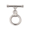 304 Stainless Steel Toggle Clasps, Ring, Stainless Steel Color, ring: 23x16.5x3mm, bar: 6x24x2mm, Hole: 3.5mm