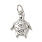 Brass Micro Pave Clear Cubic Zirconia Pendants, with Jump Ring, Sea Animals Charms, Tortoise, 15x11x3mm, Hole: 3mm