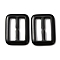 Rectangle Resin Buckle Clasps, For Webbing, Strapping Bags, Garment Accessories, Black, 41.5x30x4mm, Hole: 30x7.5mm
