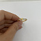 Brass Micro Pave Clear Cubic Zirconia Finger Rings, Real 14K Gold Plated, Letter V, Inner Diameter: 20mm
