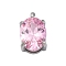 304 Stainless Steel Micro Pave Cubic Zirconia Charms, Oval, Stainless Steel Color, 10x6x4.5mm, Hole: 1.5mm