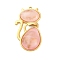 304 Stainless Steel Pendants, Cat, with Resin, Ion Plating(IP), Real 18K Gold Plated, Pink, 36x19x6.5mm, Hole: 1.2mm