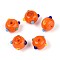 Handmade Lampwork Bumpy Beads, Donut, Coral, 11~15.5x8.5~9.5mm, Hole: 1~1.8mm