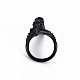 メンズアロイカフフィンガー指輪  オープンリング  カドミウムフリー＆鉛フリー  ドラゴン  ガンメタ色  usサイズ6 3/4(17.1mm) RJEW-N029-034B-3