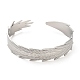 304 bracelets manchette plumes en acier inoxydable BJEW-G694-03P-2