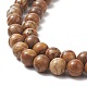 Jaspe imagen natural hebras de perlas reronda G-G-P070-55-8mm-5