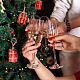 Weihnachts-Weinglas-Anhänger aus emaillierter Legierung AJEW-SC0002-03-5