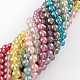 Chapelets de perles en verre peinte par pulvérisation transparent DGLA-R050-8mm-M-1