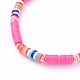 Handmade Polymer Clay Heishi Bead Stretch Bracelets BJEW-JB05078-03-4