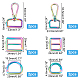 SUPERFINDINGS 12Pcs Rainbow Swivel Hook Claw Clasp Purse Hardware Keychain Hooks with D Rings Snap Hooks Metal Swivel Clasps 26x24x4mm for Lanyard Handbags Bag Making FIND-FH0003-62-4