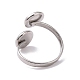 201 Stainless Steel Open Cuff Ring Findings X-STAS-E124-01P-3