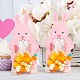 20 Uds. Bolsas de almacenamiento de dulces de plástico y papel de conejo de Pascua PW-WG91212-01-3