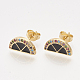 Brass Cubic Zirconia Stud Earrings EJEW-S201-172A-1