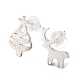 Christmas Theme Brass Asymmetrical Earrings EJEW-D062-01A-S-1