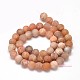 Frosted Round Natural Sunstone Bead Strands G-L357-10mm-06-2