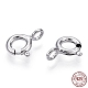 Rhodium Plated 925 Sterling Silver Spring Ring Clasps STER-T004-81B-P-1