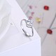 Adjustable 925 Sterling Silver Cubic Zirconia Finger Rings RJEW-BB20734-6-5