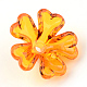 透明なアクリルビーズ  花  オレンジ  16x17x6mm  穴：2mm X-TACR-S130-05-1